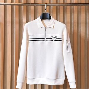 Prada Men's White Crewneck Sweater
